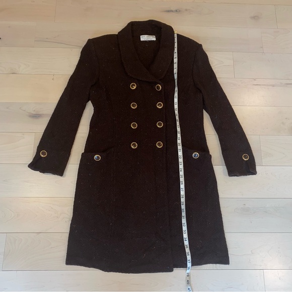 St. John Vintage Brown Santana Knit Overcoat Trench Coat - Picture 4 of 8